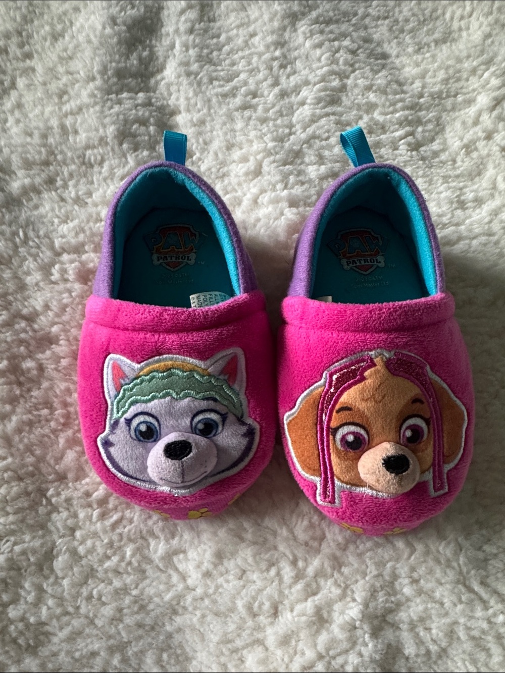 Paw Patrol Pink Plush Character Slippers with Teal Lining